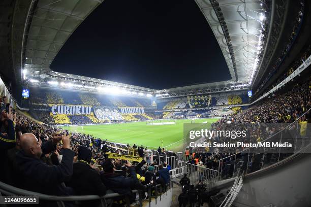 General view of Ulker Stadium during the Super Lig match between Fenerbahce and Galatasaray at Ulker Sukru Saracoglu Stadium on January 8, 2023 in...