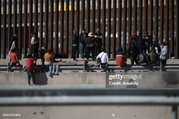 Migrants continue to wait at the U.S.-Mexico border on January 08, 2023 in Ciudad Juarez, Mexico. President Joe Biden made his first visit since...