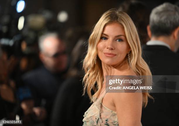 British-US actress Sienna Miller arrives for the National Board of Review Awards Gala at Cipriani 42nd Street in New York City on January 8, 2023.