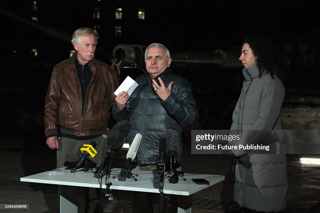 Jack Reed Ukraine Senators Jack Reed and Angus King attend a press conference in... News ...