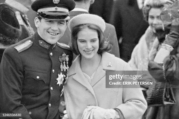 Princess Anne-Marie and Crown Prince Constantine are pictured a few days after the announcement of their official engagement during their stay in...