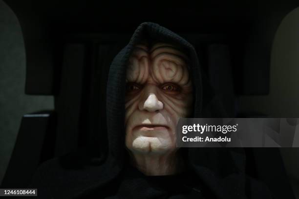Darth Sidious from the Star Wars universe is part of the "Mutante" exhibition by sculptor Ramiro Sirpa in La Paz, Bolivia on December 22, 2022....