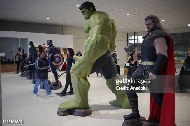 Characters from the Marvel universe are part of the exhibition of sculptor Ramiro Sirpa in La Paz, Bolivia on December 22, 2022. Ramiro Sirpa known...