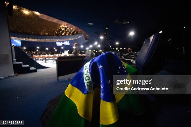 The Plenary to the Brazilian Senate is seen at the Brazilian National Congress following a riot the previous day led by radical supporters of former...