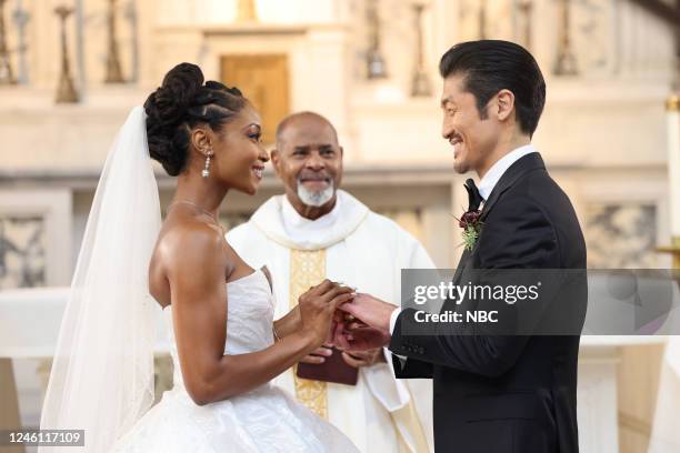 This Could Be The Start of Something New" Episode 809 -- Pictured: Yaya DaCosta as April Sexton, R.A. Logan as Priest, Brian Tee as Ethan Choi --