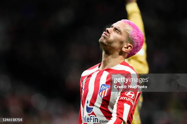 Antoine Griezmann second striker of Atletico de Madrid and France lament a failed occasion during the LaLiga Santander match between Atletico de...