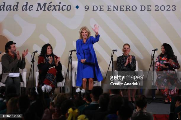 First lady Jill Biden and Mexican first lady Beatriz Gutierrez Muller attend the "Fandango por la Lectura" event, in Mexico City, Mexico on January...