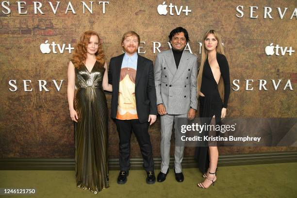 Lauren Ambrose, Rupert Grint, M. Night Shyamalan and Nell Tiger Free at the season 4 premiere of "Servant" held at the Walter Reade Theater on...