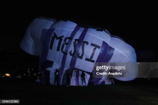 Messi Inflatable 09 Jan 2023 Photos and Premium High Res Pictures - Getty Images