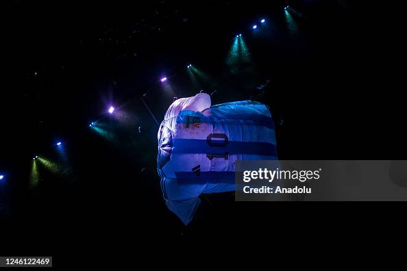 Messi Inflatable An aerial view of the inflatable t-shirt of Lionel Messi at the Lunar ...