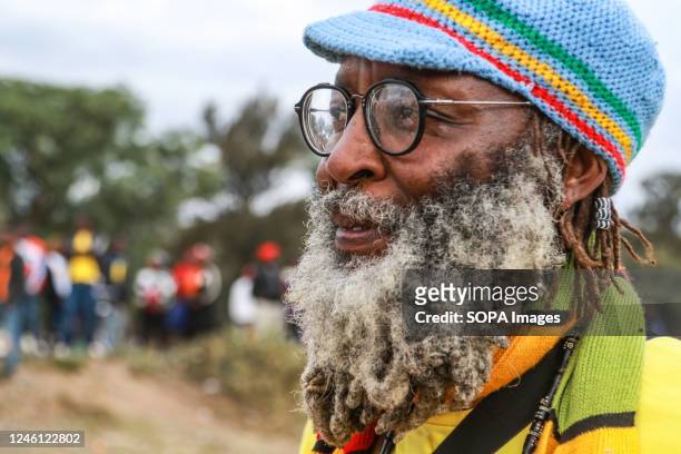 Barbushe Maina, a thespian and The Nakuru UNESCO Creative City alternative contact looks on during a reggae concert to commemorate Nakuru's inclusion...
