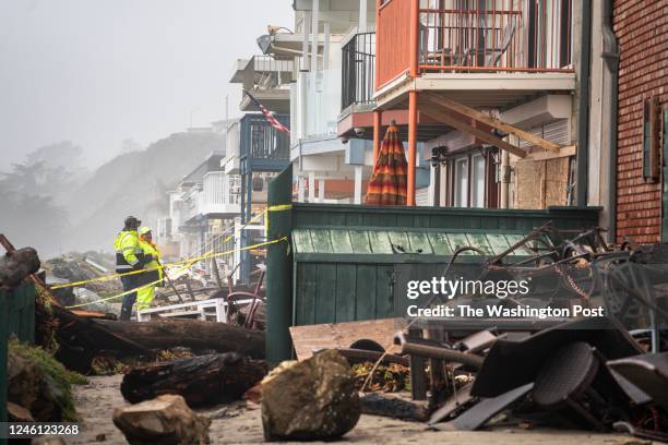 Cleanup has already begun after streets and homes are flooded near the Rio Del Mar State Beach after another powerful storm of rains and high wind...