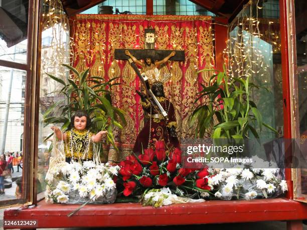 Replicas of the crucified Christ, Black Nazarene, and the Sto. Niño was displayed in the vicinity of Carlos Palanca Street in Quiapo. After two years...