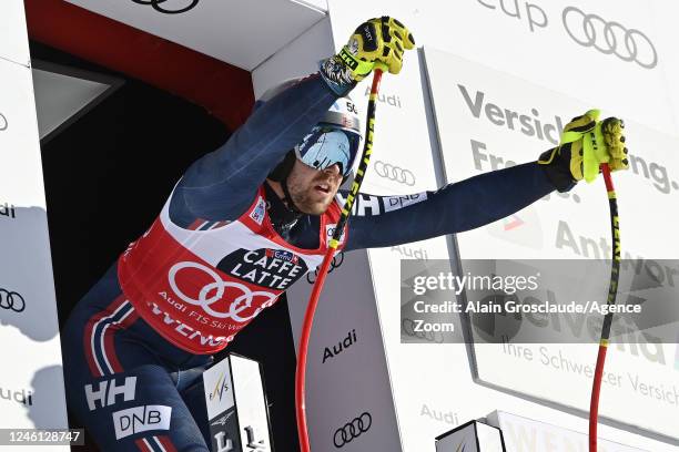 Aleksander Aamodt Kilde of Team Norway during the Audi FIS Alpine Ski World Cup Men's Downhill Training on January 10, 2023 in Wengen, Switzerland.