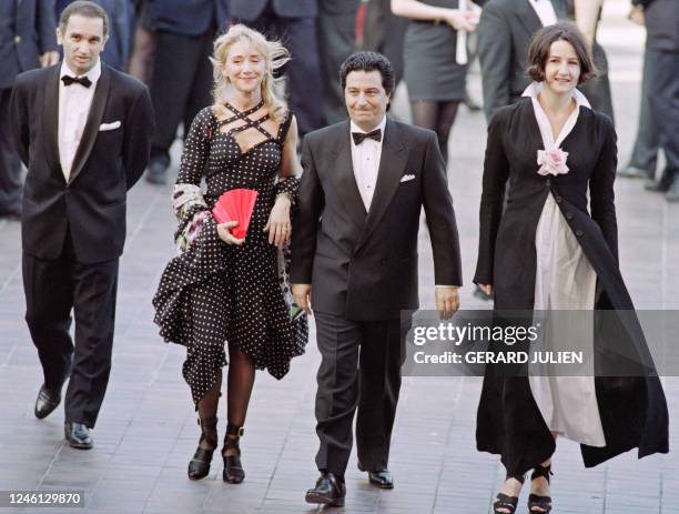 From left, film producer Alain Terzian, French actress Marie-Anne Chazel, French actor Christian Clavier, and French actress Valerie Lemercier arrive...