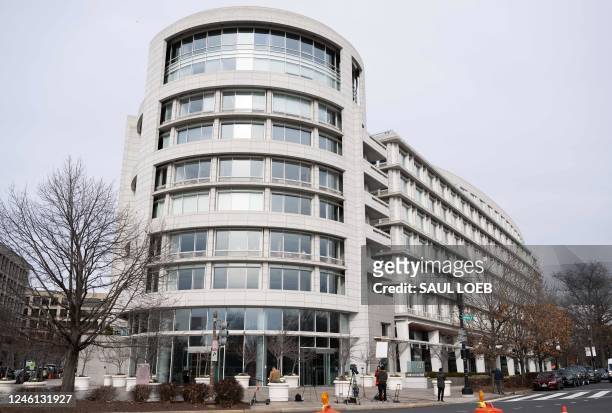 An office building housing the Penn Biden Center, a think tank affiliated with the University of Pennsylvania, is seen in Washington, DC, January 10...