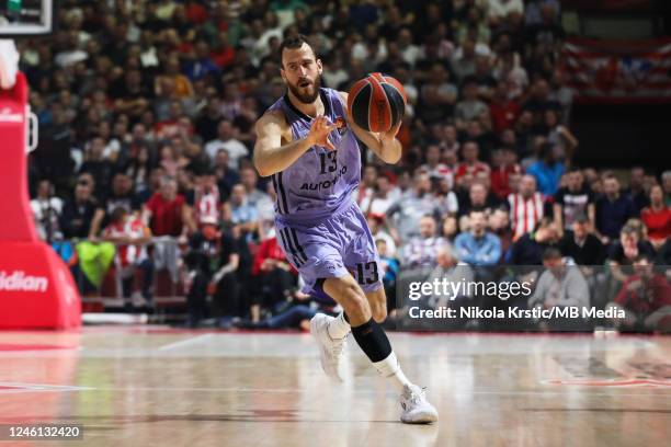 Sergio Rodriguez of Real Madrid in action during the 2022-23 Turkish Airlines EuroLeague Regular Season Round 18 game between Crvena Zvezda mts...