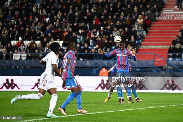 Emmanuel NTIM during the Ligue 2 BKT match between Stade Malherbe Caen and Girondins de Bordeaux at Stade Michel D'Ornano on January 10, 2023 in...