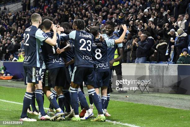 Jamal THIARE during the Ligue 2 BKT match between Le Havre Athletic Club and FC Sochaux Montbeliard at Stade Oceane on January 10, 2023 in Le Havre,...