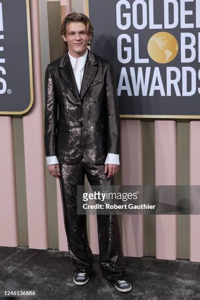 80th GOLDEN GLOBE AWARDS -- Davis Burleson arrives to the 80th Golden Globe Awards held at the Beverly Hilton Hotel on January 10, 2023. --