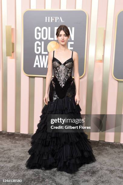 Daisy Edgar-Jones at the 80th Annual Golden Globe Awards held at The Beverly Hilton on January 10, 2023 in Beverly Hills, California.