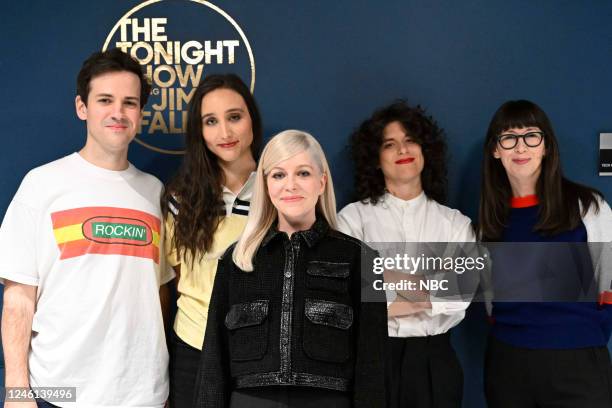 Episode 1774 -- Pictured: Musical guest Alvvays poses backstage on Tuesday, January 10, 2023 --