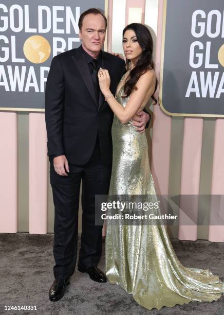 80th GOLDEN GLOBE AWARDS -- Quentin Tarantino and Daniella Pick arrive to the 80th Golden Globe Awards held at the Beverly Hilton Hotel on January...