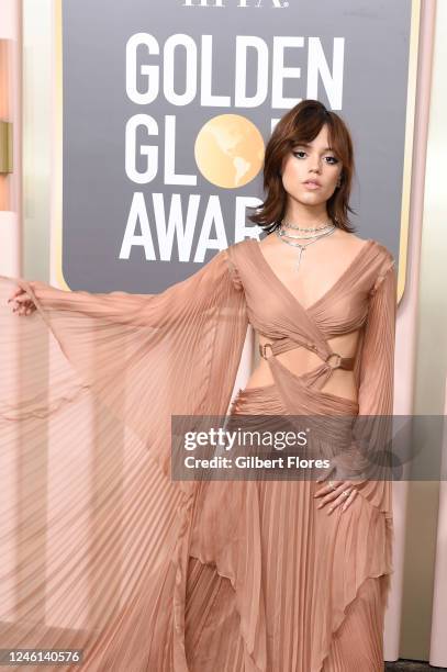 Jenna Ortega at the 80th Annual Golden Globe Awards held at The Beverly Hilton on January 10, 2023 in Beverly Hills, California.