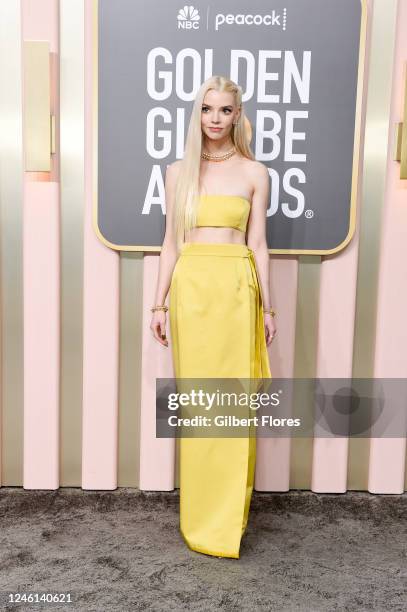 Anya Taylor-Joy at the 80th Annual Golden Globe Awards held at The Beverly Hilton on January 10, 2023 in Beverly Hills, California.