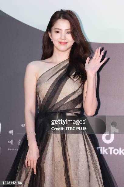 Han So-Hee attends the 56th Baeksang Arts Awards at Kintex on June 05, 2020 in Goyang, South Korea.