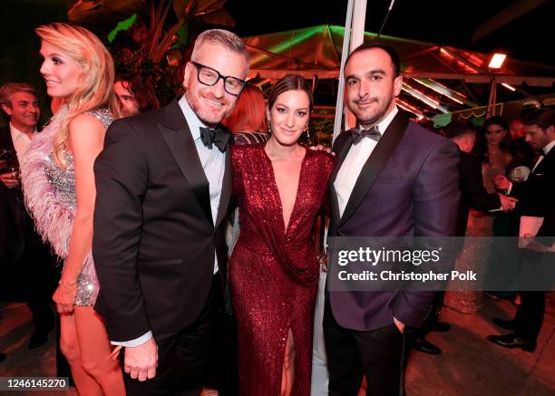 Marc Malkin, Elizabeth Wagmeister, and Ramin Setoodeh at the 80th Golden Globes After Party Powered By Billboard held at The Beverly Hilton on...