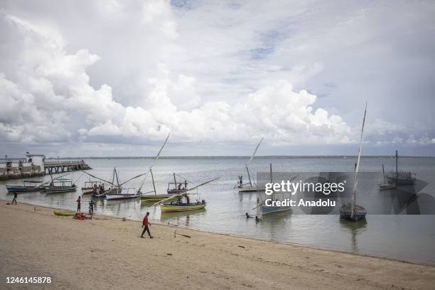 View of a beach in the city of Nampula located between the Mozambique Channel and Mossuril Bay in Mozambique Island which is one of the important...