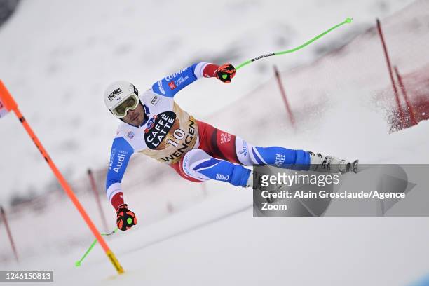 Johan Clarey of Team France during the Audi FIS Alpine Ski World Cup Men's Downhill Training on January 11, 2023 in Wengen, Switzerland.