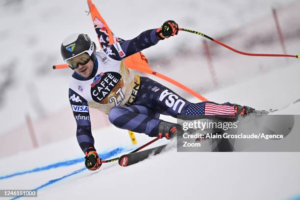 Jared Goldberg of Team United States during the Audi FIS Alpine Ski World Cup Men's Downhill Training on January 11, 2023 in Wengen, Switzerland.