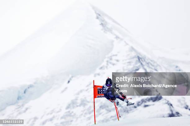 Ryan Cochran-siegle of Team United States in action during the Audi FIS Alpine Ski World Cup Men's Downhill Training on January 11, 2023 in Wengen,...