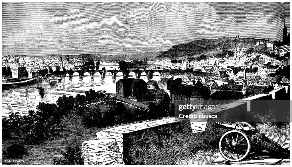 Antique illustration: Prague