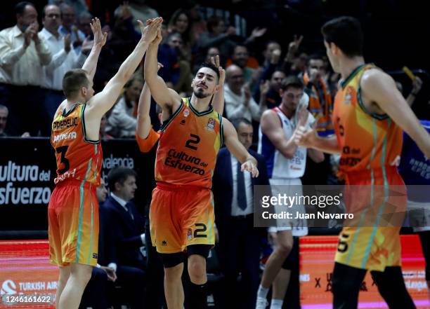 Josep Puerto, #2 of Valencia Basket in action during the 2022-23 Turkish Airlines EuroLeague Regular Season Round 18 game between Valencia Basket and...