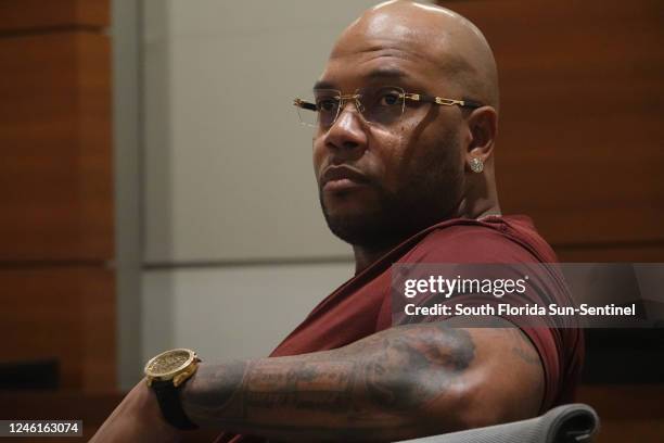 Rapper Tramar Dillard, known as Flo Rida, appears at the Broward County Couthouse in Fort Lauderdale, Florida, on Tuesday, Jan. 10, 2023. The rapper...
