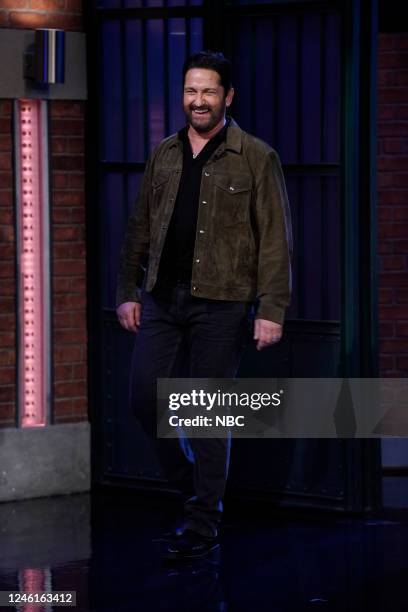 Episode 1375 -- Pictured: Actor Gerard Butler arrives on January 11, 2023 --