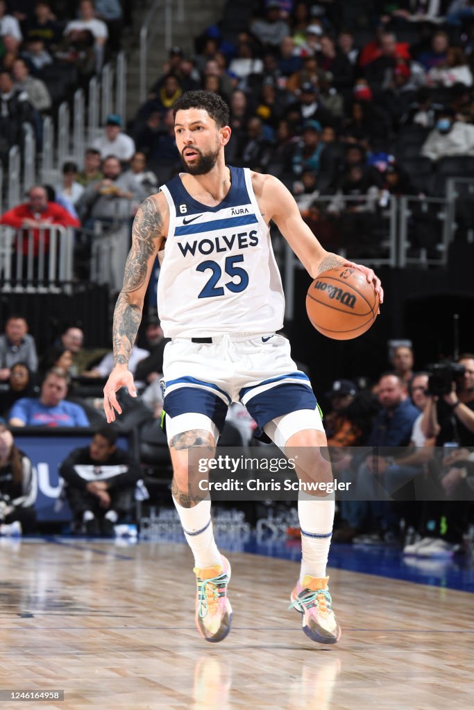 Austin Rivers Wolves Austin Rivers of the Minnesota Timberwolves dribbles the ball during ...