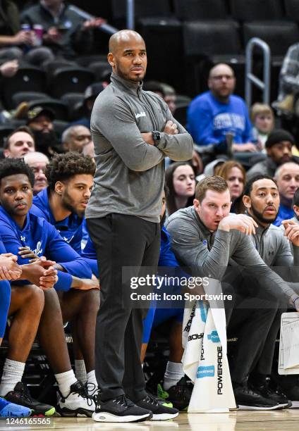 Seton Hall Pirates head coach Shaheen Holloway in action during the game between the Seton Hall Pirates and the Georgetown Hoyas on January 10 at the...