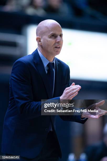 Head Coach Danny Franco of Hapoel Tel Aviv looks on during the EuroCup match between London Lions and Hapoel Tel Aviv at OVO Arena Wembley on January...