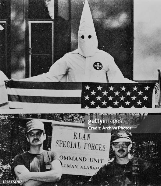 Ku Klux Klan special forces command unit in Cullman, Alabama, USA, circa 1975.