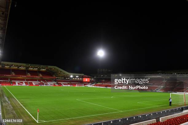 General view inside the City Ground during the Carabao Cup Quarter Final match between Nottingham Forest and Wolverhampton Wanderers at the City...