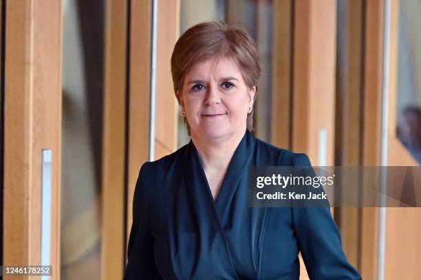 First Minister Nicola Sturgeon on the way to First Minister's Questions in the Scottish Parliament, before a planned meeting with UK Prime Minister...