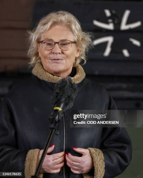 German Defence Minister Christine Lambrecht addresses a press conference aat the end of her visit at an armored infantryman batallion in Marienberg,...
