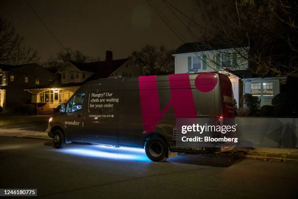 Wonder food delivery truck parks in a residential area of Ridgewood, New Jersey, US, Wednesday, Jan. 11, 2023. Wonder, a deep-pocketed...