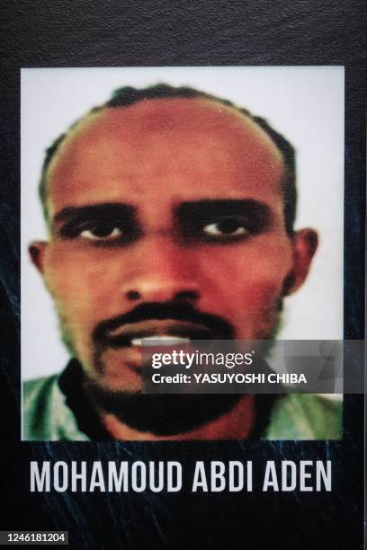 Picture shows the wanted poster offering a reward of up to ten million US Dollars for information on the terror suspect Mohamoud Abdi Aden of the...