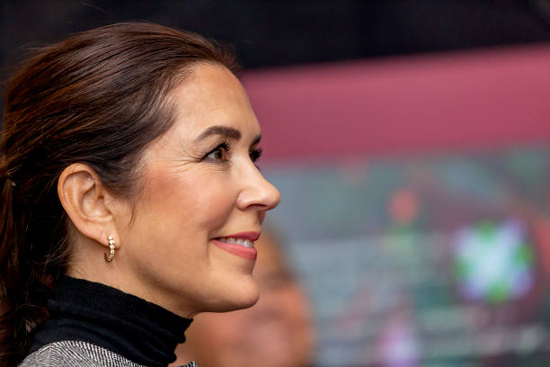Crown Princess Mary of Denmark attends the official opening of the Cancer Society's visitor centre udFORSK on January 12, 2023 in Copenhagen,...