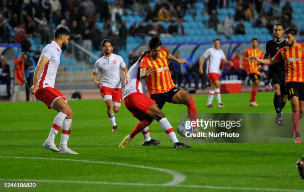 Mohammed Ali ben Ramadhane of Esperance in action during Tunisia championship - match between Esperance Sportive Tunis vs Etoile Sportive of Sahel at...